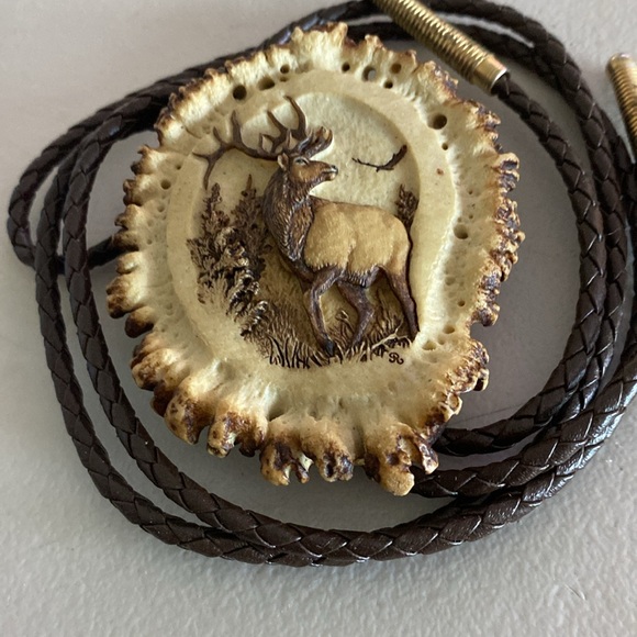 J Rasmussen signed Bolo tie-Stag-Beautiful!! - Picture 3 of 7